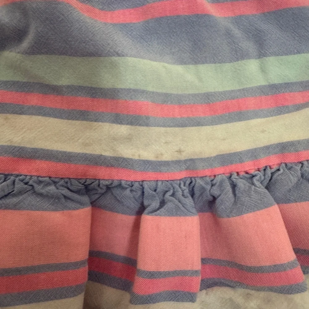 Striped Pink and Blue Ruffle Skirt